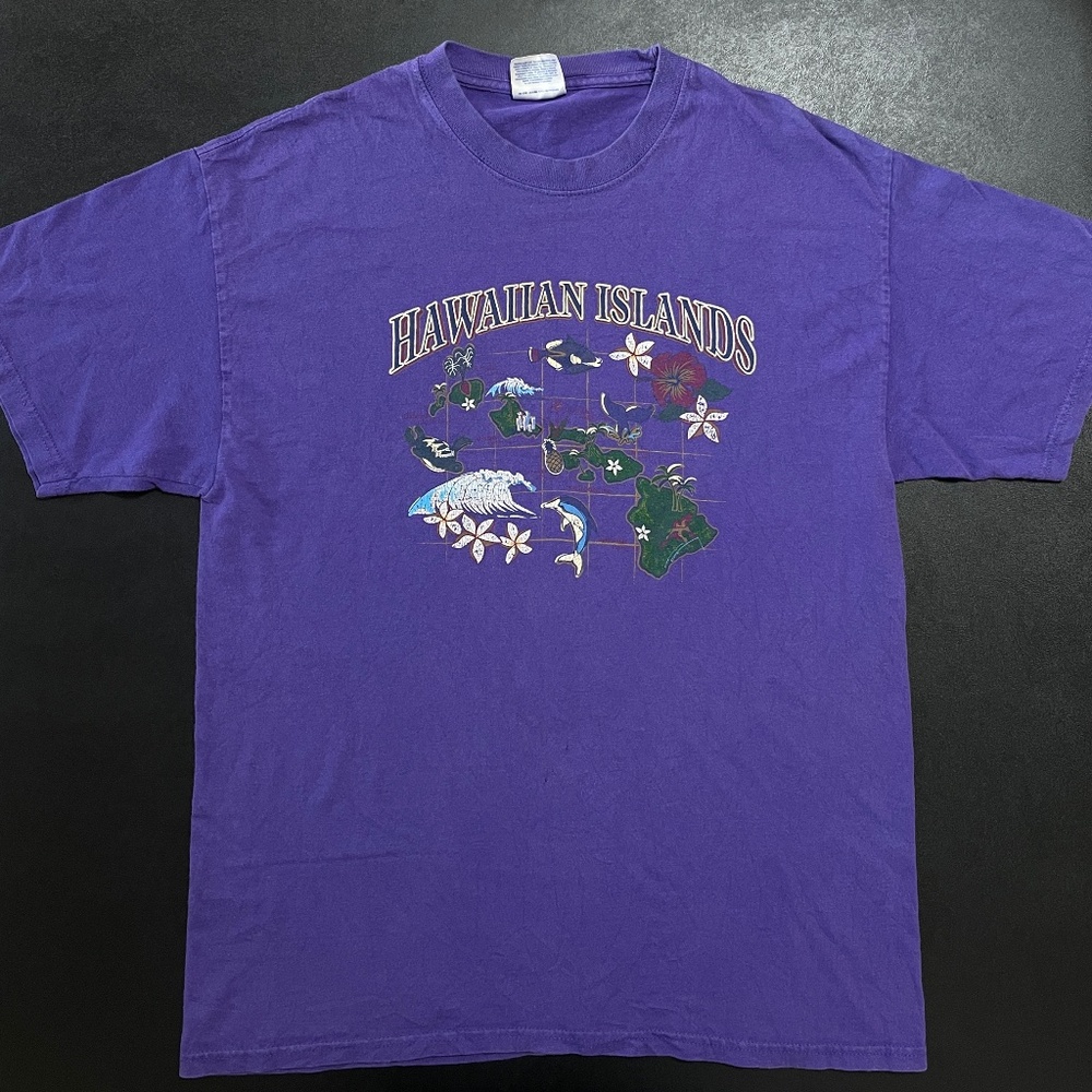Purple Hawaiian Islands Large Shirt